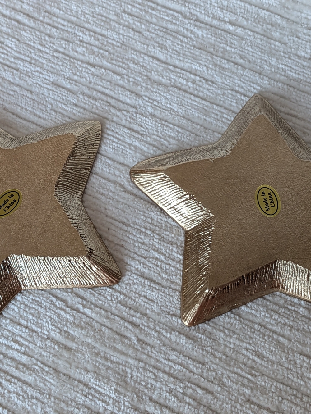 Golden Pewter Star Shaped Trinket Dishes - Set Of 2 Decorative Accents Unused - Picture 4 of 8